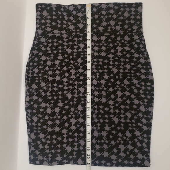 Lily White Houndstooth High Waisted Pencil Skirt L - Picture 10 of 10